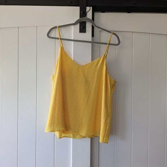 🌸 NWOT Banana Republic Spaghetti Strap Yellow Cami Size L - Picture 6 of 8